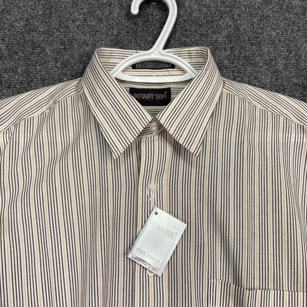 Botany 500 Mens‎ Striped Long Sleeve Button Down Shirt 15.5/34-35 Cotton Blend